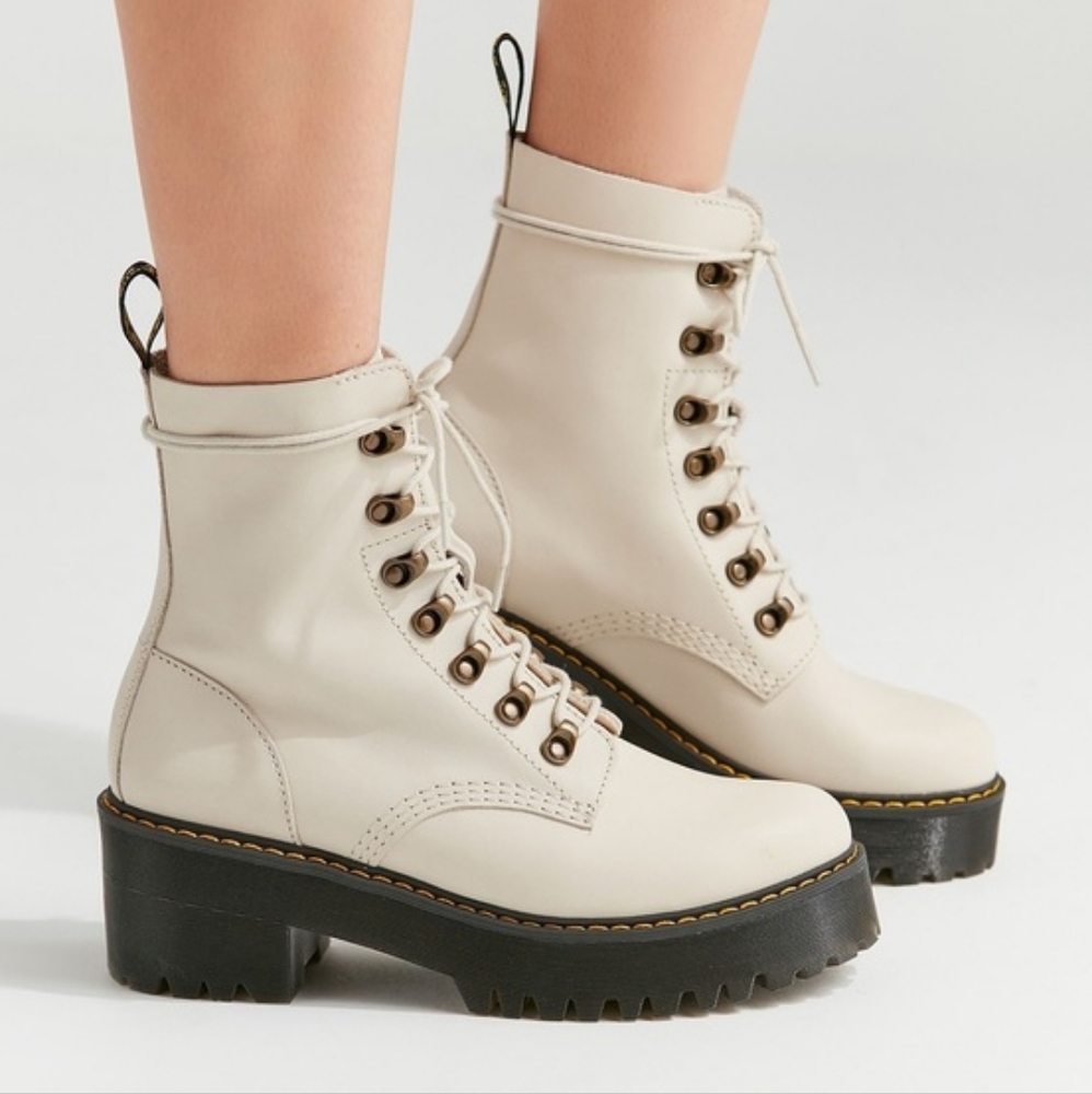 Dr Martens Leona Bone Platform boots